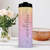 Gepersonaliseerde Zonsondergang Glitter Thermosbeker