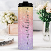 Gepersonaliseerde Zonsondergang Glitter Thermosbeker