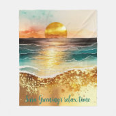 Gepersonaliseerde zonsondergang ontspannen gezelli fleece deken (Voorkant)