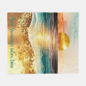 Gepersonaliseerde zonsondergang ontspannen gezelli fleece deken (Voorkant (Horizontaal))