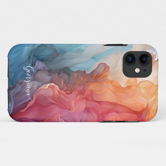 Gepersonaliseerde zonsondergang op Zee Alcohol Ink Case-Mate iPhone Case (Achterkant (horizontaal))