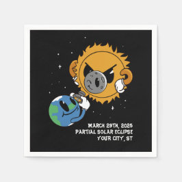 Gepersonaliseerde Zonsverduistering 2025 Fotobom Servet