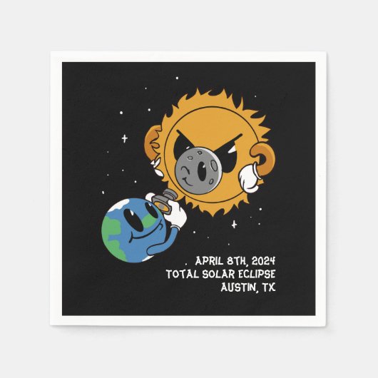 Gepersonaliseerde Zonsverduistering 2025 Fotobom Servet (Voorkant)