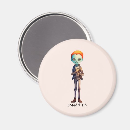 Gepersonaliseerde Zoombie Halloween Magneet (Voorkant / Achterkant)