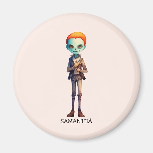 Gepersonaliseerde Zoombie Halloween Magneet (Voorkant)