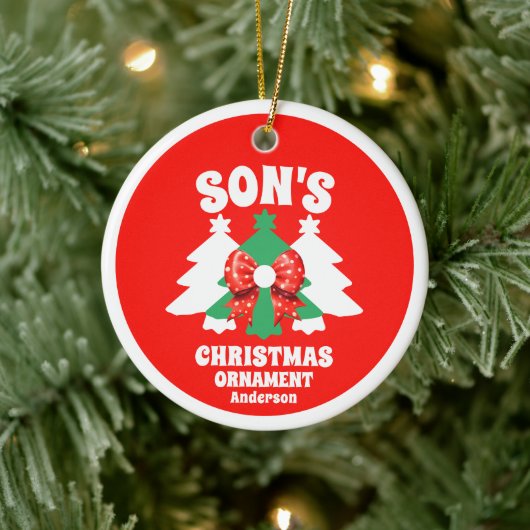Gepersonaliseerde zoon foto kerstboom Ornament (Boom)