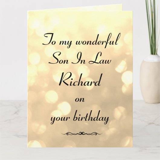 Gepersonaliseerde Zoon in de Verjaardag van de Wet Kaart (Voorkant)