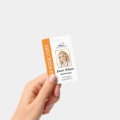 Gepersonaliseerde Zorgmedewerker Oranje ID Badge (Handheld)