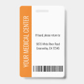 Gepersonaliseerde Zorgmedewerker Oranje ID Badge (Achterkant)