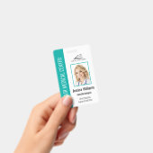 Gepersonaliseerde zorgmedewerker teal ID Badge (Handheld)