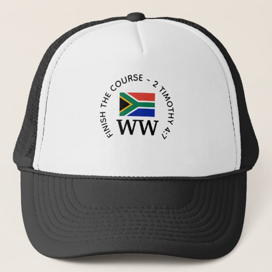 Gepersonaliseerde Zuid-Afrika Vlag MONOGRAM Golf Trucker Pet (Voorkant)