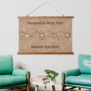 Gepersonaliseerde Zuidwest Pronghorn Antilope Kudd Hangend Wandkleed