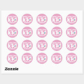 Gepersonaliseerde zuivel gratis super meisje roze  ronde sticker (Vel)