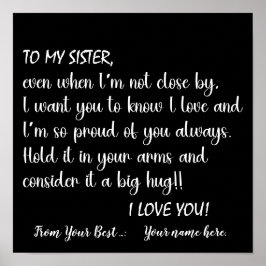 Gepersonaliseerde zussen van mijn zus Ik hou van j Poster