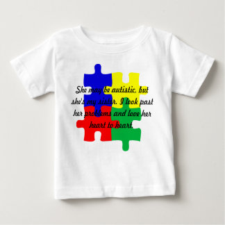 Gepersonaliseerde "Zuster" Autisme T-shirt Baby's