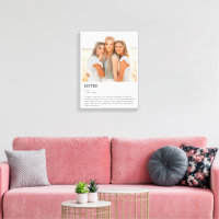 Gepersonaliseerde zuster definitie citaat Wall Art