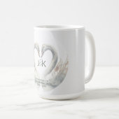 Gepersonaliseerde Zwaan bruiloft Koffiemok (Voorkant rechts)