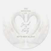 Gepersonaliseerde Zwaan bruiloft stickers (Voorkant)