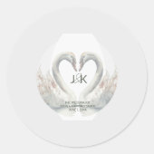 Gepersonaliseerde Zwaan bruiloft stickers (Voorkant)