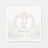 Gepersonaliseerde Zwaan Bruiloftspapier servetten (Voorkant)