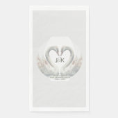 Gepersonaliseerde Zwaan Bruiloftspapier servetten (Voorkant)