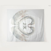 Gepersonaliseerde Zwaan Huwelijk Achtergrond Wandkleed (Voorkant (horizontaal))