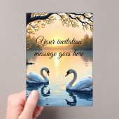 Gepersonaliseerde Zwaan paar uitnodiging (Insitu (Draagbaar))