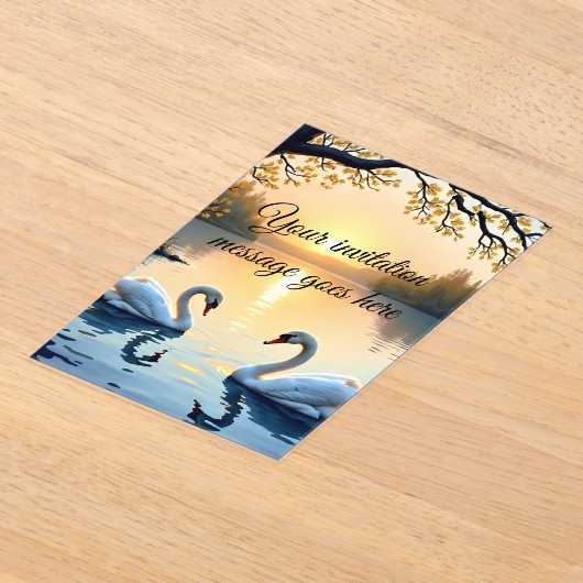 Gepersonaliseerde Zwaan paar uitnodiging (Laagn)