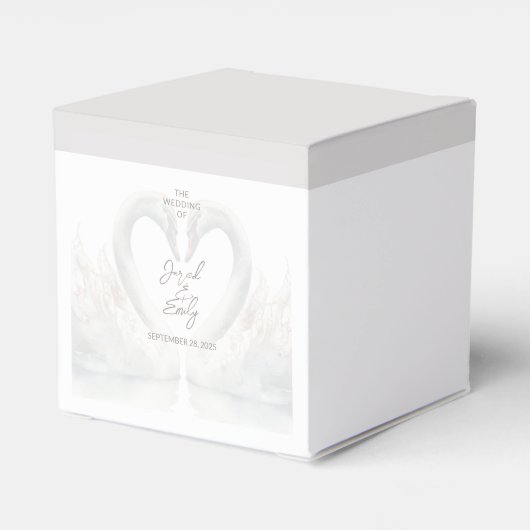 Gepersonaliseerde Zwaan Wedding Favoriete Boxen Bedankdoosjes (Achterkant)