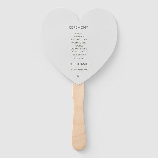 Gepersonaliseerde Zwaan Wedding Programma Hand Fan Handwaaier (Achterkant)