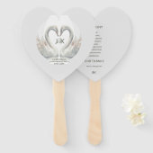 Gepersonaliseerde Zwaan Wedding Programma Hand Fan Handwaaier (Voorkant en achterkant)