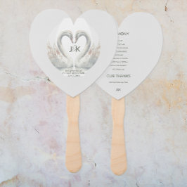 Gepersonaliseerde Zwaan Wedding Programma Hand Fan Handwaaier