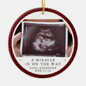 Gepersonaliseerde zwangerschapsaankondiging foto keramisch ornament (Voorkant)