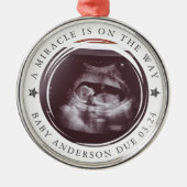 Gepersonaliseerde zwangerschapsaankondiging foto metalen ornament (Voorkant)