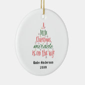 Gepersonaliseerde zwangerschapsaankondiging wonder keramisch ornament (Rechts)