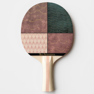 Gepersonaliseerde Zwart Bruin Beige Tafeltennisbatje