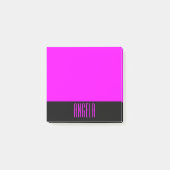 Gepersonaliseerde zwart en fuchsia post-it® notes (Voorkant)