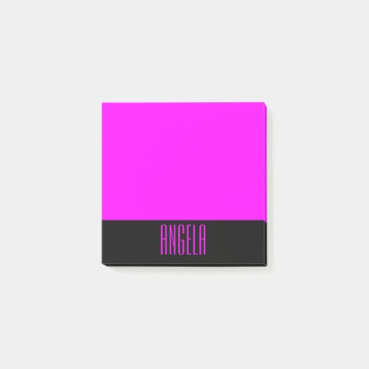 Gepersonaliseerde zwart en fuchsia post-it® notes (Voorkant)