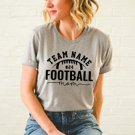 Gepersonaliseerde Zwart en Grijs Football Team Mom Tri-Blend Shirt