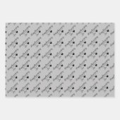 Gepersonaliseerde Zwart en Zilver bruiloft, Jubile Inpakpapier Vel (Voorkant 3)