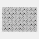 Gepersonaliseerde Zwart en Zilver bruiloft, Jubile Inpakpapier Vel (Voorkant 2)