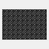 Gepersonaliseerde Zwart en Zilver bruiloft, Jubile Inpakpapier Vel (Voorkant)