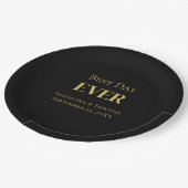 Gepersonaliseerde zwart goud beste dag ooit bruilo papieren bordje (Gekanteld)