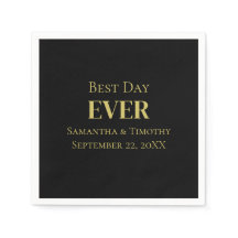 Gepersonaliseerde zwart goud beste dag ooit bruilo