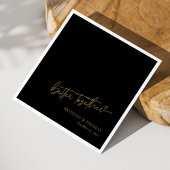 Gepersonaliseerde Zwart & Goud Beter Samen Bruilof Servet