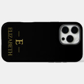 Gepersonaliseerde Zwart & Goud iPhone 16 Pro Max H Case-Mate iPhone Case (Achterkant (horizontaal))