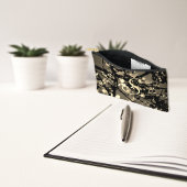 Gepersonaliseerde zwart-gouden Abstracte botanisch Etui