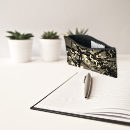 Gepersonaliseerde zwart-gouden Abstracte botanisch Etui