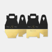 Gepersonaliseerde zwart gouden bruiloft gunst gesc bedankdoosjes (Uitgevouwen)