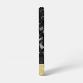 Gepersonaliseerde zwart-gouden glitterprint met st samsung galaxy hoesje (Linkerkant)